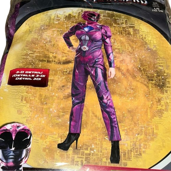 New Adult Womens Saban's Pink POWER RANGER Halloween Costume large 12/14 no mask - Picture 1 of 4